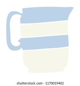 flat color illustration cartoon milk jug