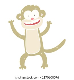 flat color illustration cartoon monkey