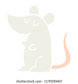 flat color illustration cartoon mouse