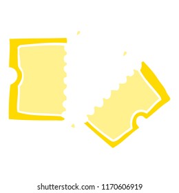 flat color illustration cartoon movie ticket