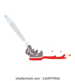 flat color illustration cartoon paint brush