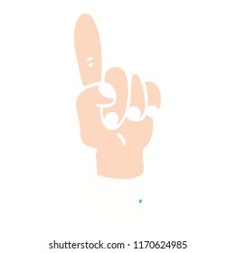 flat color illustration cartoon pointing hand