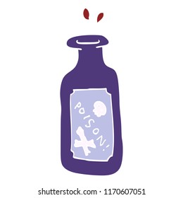 flat color illustration cartoon poison