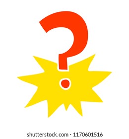 flat color illustration cartoon question mark