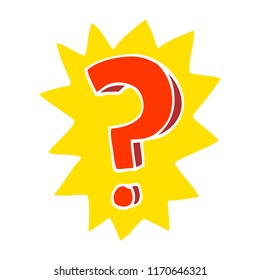 flat color illustration cartoon question mark