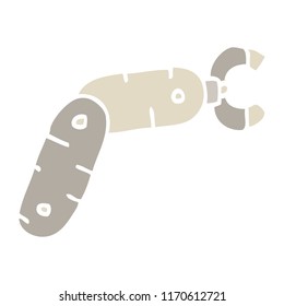 flat color illustration cartoon robot arm