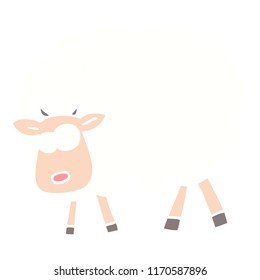 flat color illustration cartoon sheep