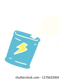 flat color illustration cartoon soda can