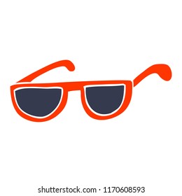 flat color illustration cartoon sunglasses