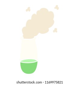 flat color illustration cartoon test tube