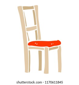 flat color illustration cartoon wooden chair