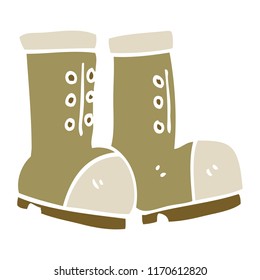flat color illustration cartoon work boots