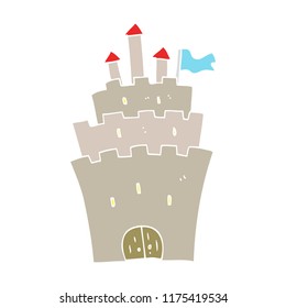flat color illustration of castle