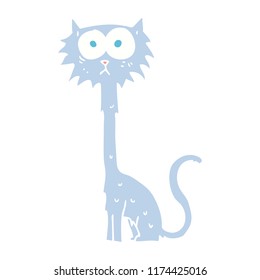 flat color illustration of cat