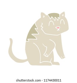 flat color illustration of cat