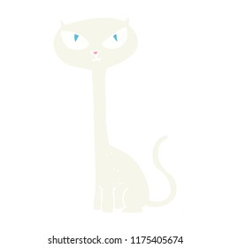 flat color illustration of cat