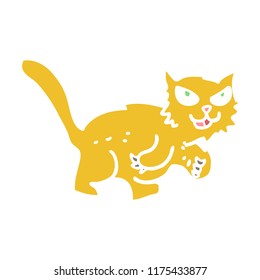 flat color illustration of cat
