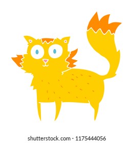 flat color illustration of cat 
