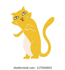 ilustración de color plano del gato