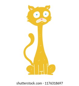 flache Farbgrafik der Katze