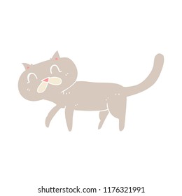 flat color illustration of cat
