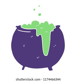 flat color illustration of cauldron