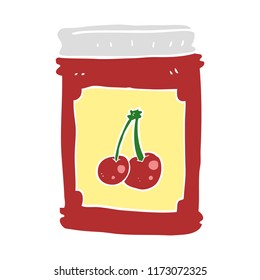 ilustración de color plano de tarro de mermelada de cerezo