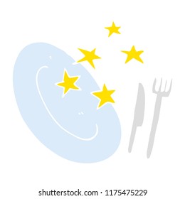 flat color illustration of clean plate