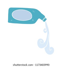 flat color illustration of cleaning product pouring