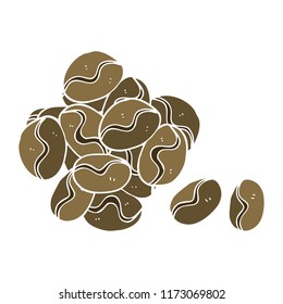 ilustración de color plano de granos de café