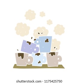 flat color illustration of coffee cups