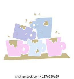 ilustración de color plano de las tazas de café