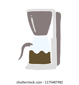 flat color illustration of coffee maker