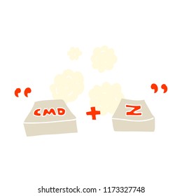 ilustración de color plano de la función de comando Z