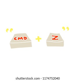 flat color illustration of command Z function