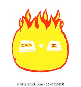 flat color illustration of command Z function