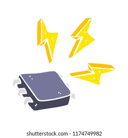 flache Farbgrafik des Computerchips
