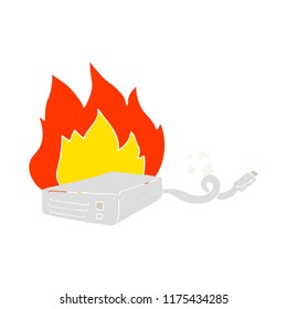 ilustración de color plano de grabación de disco duro de computadora