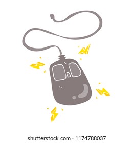 flat color illustration of computer mouse
