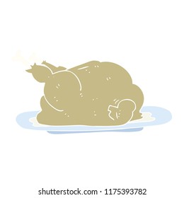 flat color illustration of cooked chicken