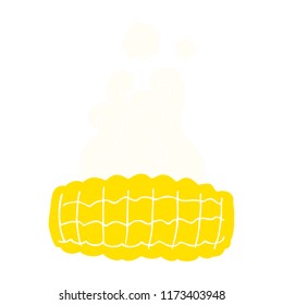 flat color illustration of corn cob