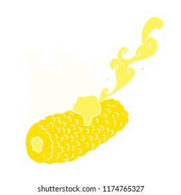 ilustración de color plano del maíz en la cob con mantequilla