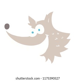 ilustración de color plano del lobo loco