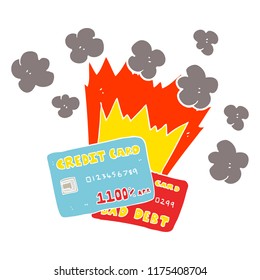 flat color illustration of credit card debt