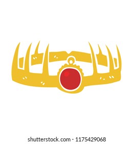 flat color illustration of crown