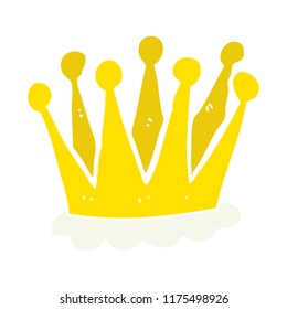 flat color illustration of crown