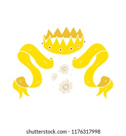 flat color illustration of crown and scroll