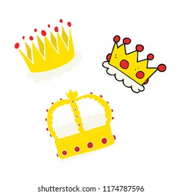 flat color illustration of crowns