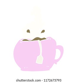 flat color illustration of cup of tea