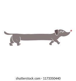 flat color illustration of dachshund